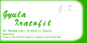 gyula kratofil business card